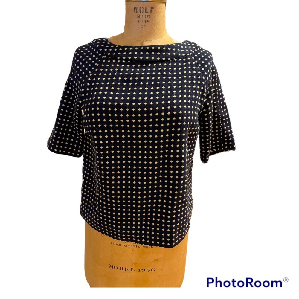 Vintage Lord & Taylor | Black and Cream Checked Square Top
